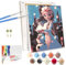 LAISU Eiskönigin Malen Nach Zahlen für Kinder, Junior und Erwachsene Anfänger, 18x24cm Kleine DIY Anime Prinzessin Painting Basteln mit Holzrahmen Leinwand Pinseln Acrylfarben für Mädchen ab 6 Jahre