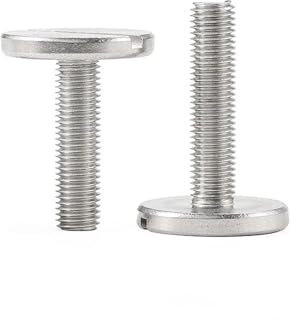 KSeSii M2.5 M2 M3 M4 M5 M6 Tornillo de Cabeza Plana Extra Grande con Ranura de una Palabra de Acero Inoxidable 304 Tornillo de Cabeza Redonda Plana(25mm,M5-2Pcs)