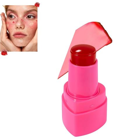 Gelee Tönung, Blush Stick, Jelly Blush Stick Pfirsich Rosa Rouge Stick Cream, Cremig Rouge Gesicht Matte, Wasserdicht Natürlich Gesunde Wange Erröten, Bloße Wangen Färbung-Aquarell Finish (A, 9G)