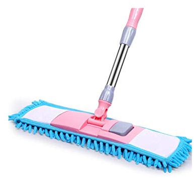 Msuiiixcccc Professional Microfiber Mop Stainless Steel Handle Flat Mop Replaceable Mop Head