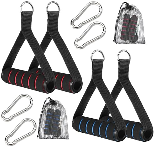 4 Stück Griffe für Fitnessbänder, für Widerstandsbänder, Krafttraining | Und Cardio-Training Fitnessgeräte, Einhandgriff, Widerstand Bands Zubehör für Fitness, Seilzug, Kraftturm,Trizeps Übung