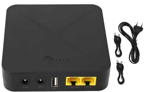 XTEVU MINI UPS, 5V 9V 12V 48V suministro de copia de seguridad de alimentación con puerto POE, unidad de respaldo de batería UPS, fuente de alimentación ininterrumpida para la