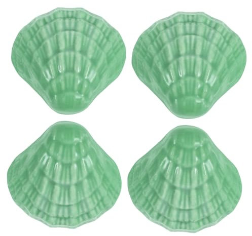 NUOBESTY 4Stücke Keramische Schrankknöpfe Im Muschel Design Möbelknöpfe Für Türen Robuste Und Langlebige Ziehgriffe Für Vielseitige Anwendungen