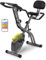 Folding Exercise Bike with Train App, Upright and Recumbent Foldable Stationary Bike is The Perfect Workout Bike for Home Use for Men, Women (Grey with Bluetooth)