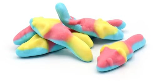 Psychodelic Mice Colourful,Fruit Flavoured Mice Shaped Sweets - 120 Pieces Tub