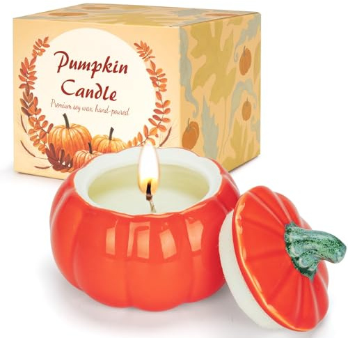 Kürbis Kerze Herbst Duftkerze Natürliches Sojawachs, Duftkerzen Geschenk Klein Winter Rituals, Pumpkin Spice Kerze Weihnachtsduft, Für Halloween, Weihnachten, Ostern & Thanksgiving Dekoration