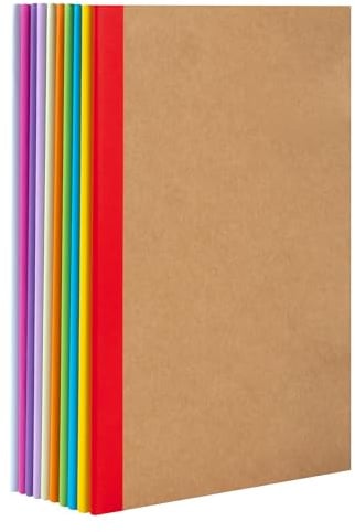 Jesustree Quaderno Kraft A5 Taccuini Notebook, Blocchi appunti per Viaggiatori Diari, 10 Colori Carta A Righe Fogli Bianchi 30 Fogli/60 Pagine per Ufficio