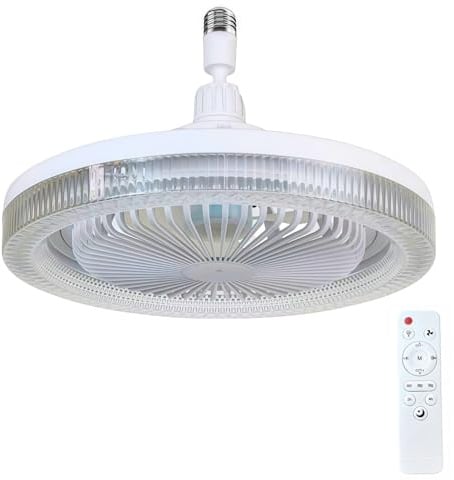 Swoolfe Ceiling Fan with Light, 10in E27 Ceiling Fan Light with Remote | 3000K-6500K Dimmable Fan Lights Ceiling for Bedroom,3 Speeds Light Fan Ceiling,Quiet LED Ceiling Fan with Lights