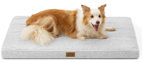 COZY KISS Orthopädisches Hundebett Grosse Hunde - 112x81x8 cm Hundekissen Waschbar Hundematte mit Abnehmbarer Bezug, Hundematratze Rutschfester Unterseite, Grau