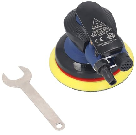 Ponceuse excentrique pneumatique, mini 125 mm, 10000 tr/min - Puissance Élevée, Faible Consommation d’Air, Idéale Carrosserie et Métal