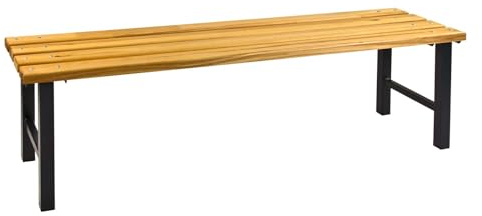Abrollwerk Umkleidebank 150x40x42 cm, Sitzbank mit Schuhrost, Buchenholz | Garderobenbank aus Buche & Stahl, massive Sitzlatten, 42 cm Sitzhöhe, pflegeleicht, hygienisch, Bodengleiter, Sport & Schule