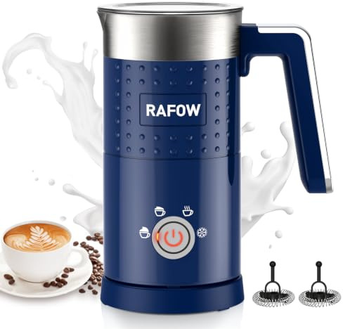 Milk Frother Electric 4 in 1 - Automatic Milk Frothers 300ml Large Capacity Milk Steamer Silent Operation Milk Heater and Warmer Hot & Cold Milk Foamer Maker for Latte Coffee Chocolate,Blue