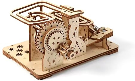 3D Wooden Puzzles, Marble Run 3D Wooden Puzzle Model Kit Self Assembly Mechanical Craft Jigsaw Roller Balls