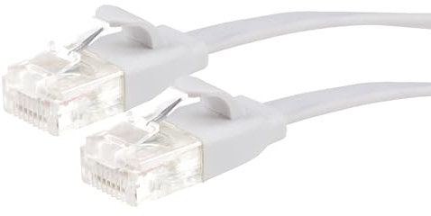 Maplin Ethernet Cable 5M White, Flat CAT6 Gigabit UTP LAN Network Cable RJ45 High-Speed 10Gbps Compatible with Laptop, PC, CCTV, PS4/5, Xbox, Switch, Modem, Router, Smart TV, Sky Box, WiFi Extender