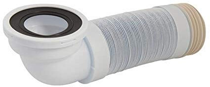 Plumbob 654381 Angled Flexible Pan Connector, White