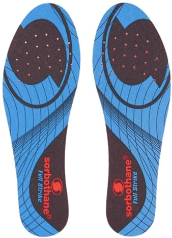 Sorbothane Shock Stopper Insoles, Full Strike, Men & Women - Sports 8 UK | Slim, Flexible Design (7mm Heel, 3.5mm Toe) - Running Football & Tennis, Trim-to-Fit, Antibacterial, Moisture-Wicking Comfort