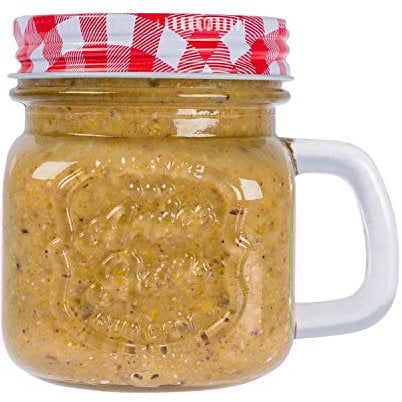 HOMESCAPES Vogelfutter im Glas, Erdnussbutter, rot