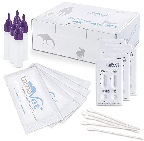 tamaVet® Multi 2TD Schnelltest Giardia und Cryptosporidium parvum - 5 Tests zum Nachweis von Giardien und Crypto für Hund und Katze