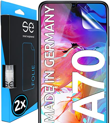 2x se® 3D SCHUTZFOLIE Transparent für Samsung Galaxy A70,Selbstheilend, 100% Fingerabdruck & FaceID kompatibel, einfache blasenfreie Installation, Ultra-Klar, Stoß-Kratzfest, aus Deutschland