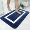 Homaxy Badezimmerteppich Badematte rutschfest Waschbar Badteppich Weiche Mikrofaser Hochflor Badvorleger – 60 x 90 cm, Marine Blau