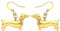 WEVENI Cute Gold Silber Plattiert Dackel Hund Ohrringe Geschenke Haustier Welpe Dachshund Anhänger Schmuck für Damen Frauen Charms (Gold)