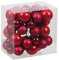 Bündel mit Glaskugeln an Draht (insg. 36 Weihnachtskugeln) - Weihnachtsdeko - Baumkugeln an Draht - Adventsdeko zum Stecken - Spiegelbeeren Farbe Weihnachtsrot