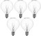 FRCOLOR 5PCS Wax Warmer Bulbs, G50 25 Watt Bulbs Scentsy Warmers Globe E12 Incandescent Candelabra Base Light Fragrance Burner for Diffuser Candles, Transparent Color