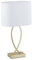 Relaxdays Lampe de Chevet, Abat-Jour, Douille E27, H x L x P : 51 x 28 x 18 cm, pour Salon et Chambre, doré/Blanc