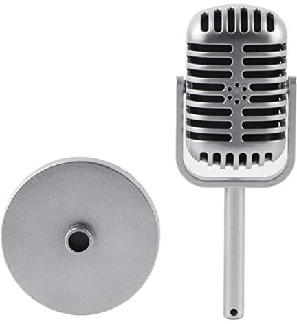 Estink Microfono Stile Retrò, Microfono Prop, Microfono Finto per Riprese, Microfono Simulazione Vintage, per Feste Cantate, Idea di Natale 80x165x50mm(Soldi)