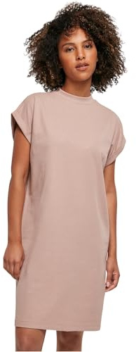 Build Your Brand Damen Kleid Ladies Turtle Extended Shoulder Dress, lässiges Kleid für Frauen, überschnittene Schultern, Größen XS - 5XL