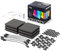 Twinkly Squares – 6 App-Controlled LED Panels with 64 (8x8) RGB (16 Million Colors) Pixels. Combo Pack. USB-C Powered Connection. Black. Indoor Smart Home Lighting Decoration.