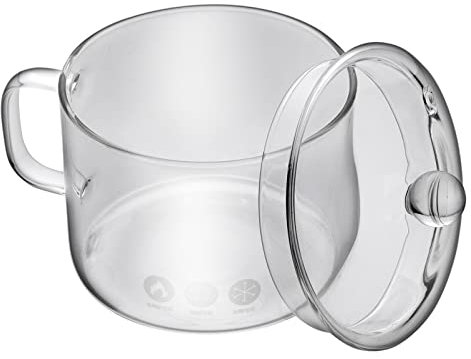 Glass Saucepan Heat Stovetop Cooking Pot with Lid, Microwave Steamer for Cooking Microwave Saucepan and Lid