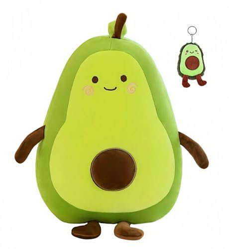 FSRONGXI 2Pcs Avocado Kissen 40cm, Kuscheltier mit Keychian, Stofftiere für Kinder, Weiches Umarmungskissen - Geschenk für Jungen und Mädchen