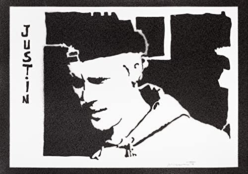 moreno-mata Echtes Handgemachtes Graffiti Justin Bi... Musik Aesthetic Poster & Kunstdrucke Bilder Plakat Handmade Deko Wandbilder Wohnzimmer Wanddeko Geschenke für Männer und Frauen