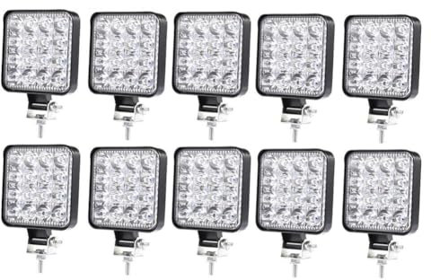 WELLIT LED Arbeitsscheinwerfer 10 X 48W Mini Zusatzscheinwerfer 12V 24V Offroad Scheinwerfer Spotlight 6000K Wasserdicht IP68 für Trecker KFZ Bagger