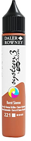 Daler-Rowney System3 Acrylic Paint, Plastic Bottle, Fluid, 1oz - 29.5 ml, Burnt Sienna