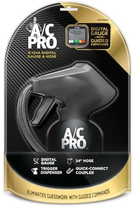 Pro-C A/C Professional Digital Display Automotive Recharge Gauge & Hose for R-134A Refrigerant, ACP400AD
