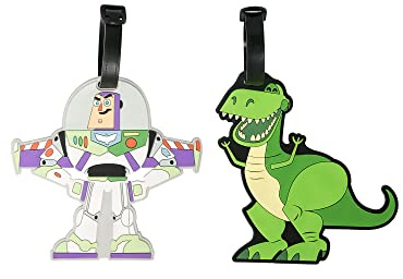 Disney Toy Story Buzz & Rex Green, White & Purple 2 piece Luggage Tags VT700654L.NX