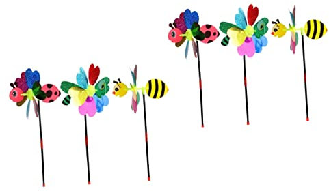 YARNOW 6 STK Insektenwindmühle Windspielzeug Garten Windmühlen Windspiele Aus Kunststoff Windmühlen Für Den Garten Rasen Windräder Kleine Windmühle Kleinkind Plastik Sonnenblume