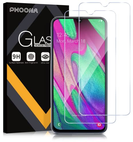 Phoona Schutzfolie für Samsung Galaxy A40, 2 Stück Frei von Kratzern Panzer Schutz Glas für Samsung Galaxy A40, 9H Härte, Anti-Fingerprint, Anti-Bläschen, Ultra-klar(5,9 Zoll)