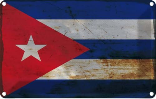 vianmo Blechschild 20x30 cm Kuba Flag of Cuba Rost Deko Geschenk Metall Schild