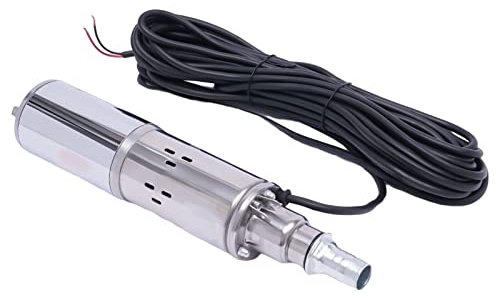 Bomba sumergible para pozos profundos, bomba de agua, silenciosa, bomba solar sumergible, bomba de acero inoxidable, hasta 20 m, 1,2 m³/h, 12 V, 180 W