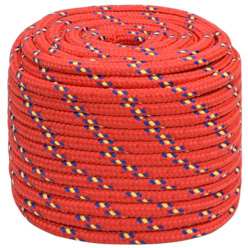vidaXL Cuerda de Barco Polipropileno Rojo 16 mm 100 m