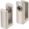 AERZETIX - C41653 - Lot de 2 pattes supports à glace pour vitre miroir 3-8 mm - pince à verre demi-lune - paroi de douche console - finition satiée