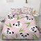 ROUSKI Bettwäsche Panda 135x200 cm 2teilig 100% Mikrofaser Kinderbettwäsche Süße Tiere Wendebettwäsche mit Reißverschluss 3D Motiv Zimmer Dekor Bettwäsche-Sets mit Kissenbezüge 80x80