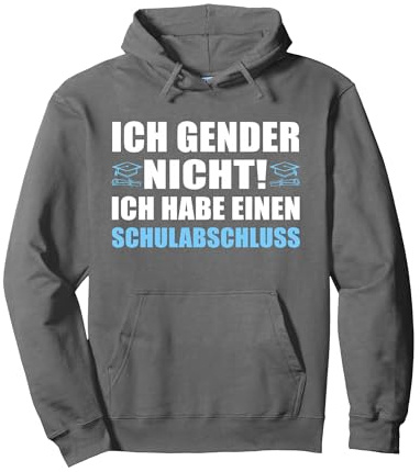 Ich Gender Nicht Ich Habe Einen Schulabschluss Damen Herren Pullover Hoodie, Unisex für Erwachsene, Anthrazit, XXL
