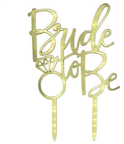 Oblique Unique® Torten Kuchen Topper Aufsatz Bride to Be in Gold für Hochzeit JGA Junggesellinnenabschied Deko - Muffin Cupcake Dekoration