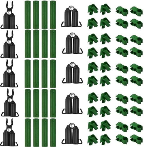 iDMRURvm 70 Stück verstellbare Pflanzen-Rankgitter-Verbindungs-Clip Verstellbares Pflanzen-Spalierverbinder-Set für Pflanzstab Rankhilfe Stabverbinder Pflanzenclips Pflanzenbinder (16mm)