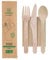 HOT BARGANS 100 X Wooden Cutlery Sets Mixed Individually Wrapped Each Set Contains 4pcs Wooden Fork, Spoon, Knife and 2-Ply Napkin