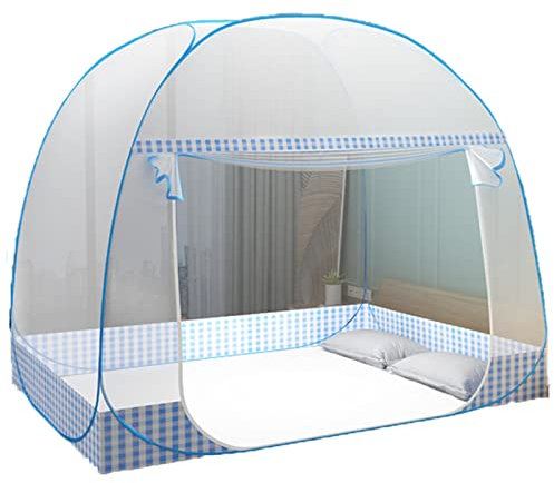 Pop-Up-Moskitonetz-Zelt für Bett mit Boden, große Doppeltür, faltbares Design, Baldachin-Netzzelt, tragbar, staubdicht, Reisen im Innen- und Außenbereich, Camping